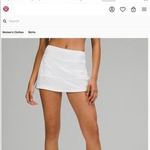 Lululemon skirt pace rival 14 white